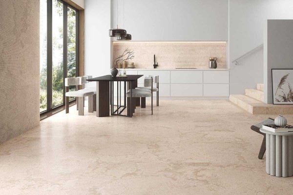 Porcelánico rectificado efecto piedra caliza para interior y exterior. Althea Colorker